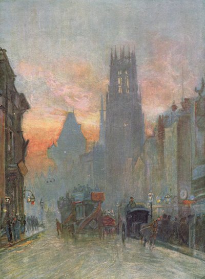 Vue de Fleet Street, Londres, fin du 19ème siècle - Herbert Menzies Marshall